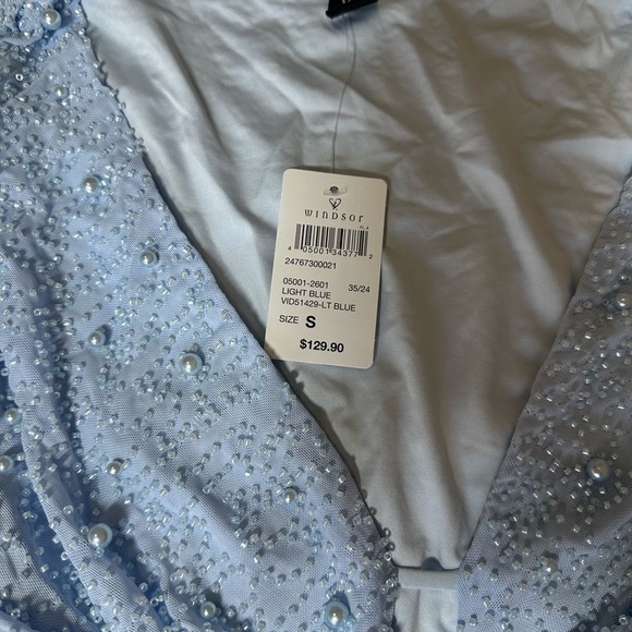 Bianca Long Sleeve Faux Pearl Beaded Mini Dress - Picture 8 of 11